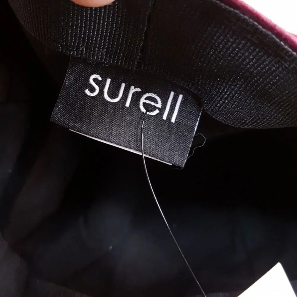 SURELL Womens Hat Burgundy Velvet Baseball Cap Luxury Bordeux $100